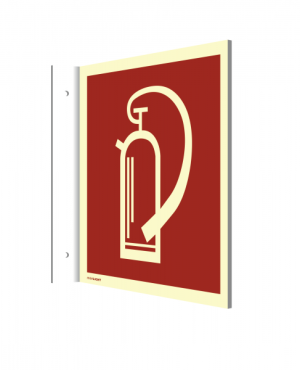 Dreifke&reg; Schild Feuerl&ouml;scher | extra langnachleuchtend | ASR A1.3 (2007) BGV ... Fahnenschild | 148x148 | PVC