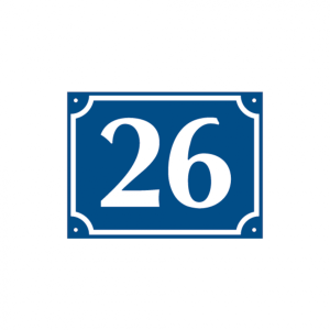 Dreifke&reg; Hausnummer, Aluminium gepr&auml;gt, zweistellig (Nr. 10-99), blau/wei&szlig;, 1...