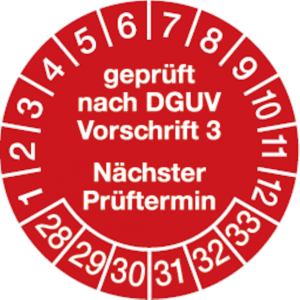 Dreifke&reg; Pr&uuml;fplakette gepr&uuml;ft nach DGUV Vorschrift 3 n&auml;chster Pr - 30 mm Foli...