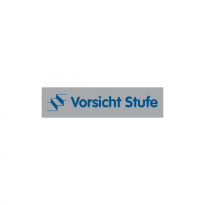 Dreifke&reg; T&uuml;rschild, "Vorsicht Stufe" mit Piktogramm, 40 x 160 mm, PVC 1 Stk.