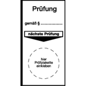 Aufkleber Pr&uuml;fung gem&auml;&szlig; Paragraph 40x80mm