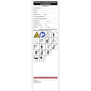 Dreifke&reg; Sicherheits- und Gebrauchsanweisung f&uuml;r Schiebeleitern, Folie, 70x24...