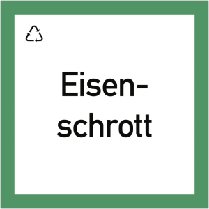 Dreifke&reg; Wertstoffkennzeichnung "Eisenschrott", Kunststoff, 300x300 mm