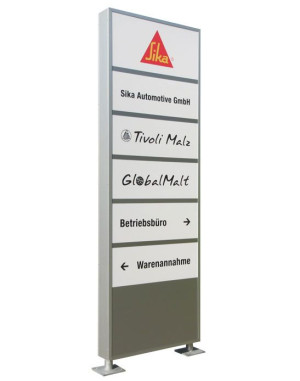 LED Werbepylon Scheibe 200x80cm ohne Druck Werbepylon unbeleuchtet Scheibe 200x100cm ohne Druck