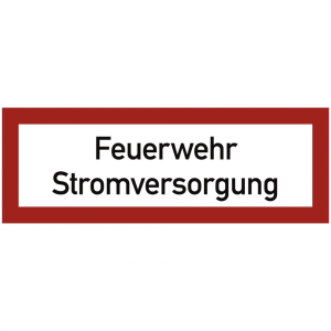 Dreifke&reg; Aufkleber Brandschutzschild Feuerwehr Stromversorgung, Folie, 297x10...