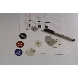 Dreifke&reg; Kennzeichnungsmarken, Aluminium farbig, blanko, &Oslash; 30 mm - Beutel = 1...