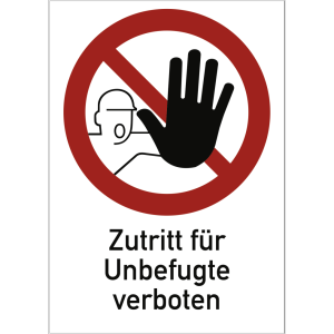 Dreifke&reg; Zutritt f&uuml;r Unbefugte verboten, Kombischild, Alu, 262x371 mm