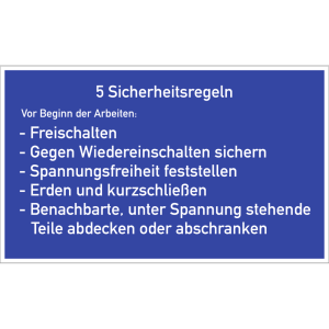 Dreifke&reg; Aufkleber (Folie) "5 Sicherheitsregeln", 40x25cm (BxH), Folie selbst...