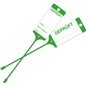 Anh&auml;ngeetiketten / Kollianh&auml;nger, gr&uuml;n, GEPR&Uuml;FT, 215x58 mm, PP - 1 Karton = 1...