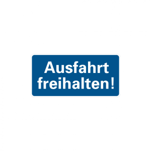 Dreifke&reg; Parkplatzschild, Ausfahrt freihalten!, 170x350mm, Alu gepr&auml;gt, Alu g...