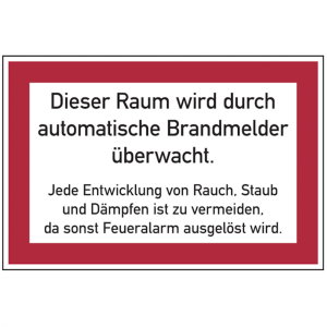 Dreifke&reg; Aufkleber Feuerwehrschild, Automatische Brandmelder, 200x300 mm, Fol...