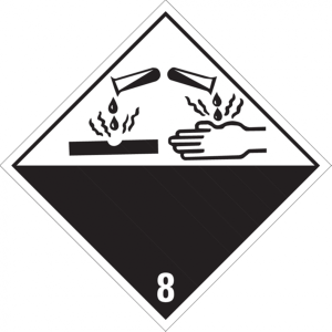 Dreifke&reg; Gefahrzettel, Gefahrgutklasse 8 - &Auml;tzende Stoffe | Folie selbstklebe...