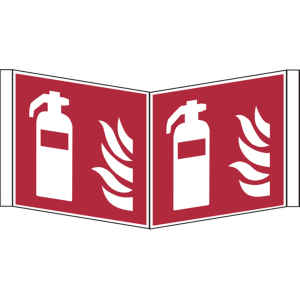 Dreifke&reg; Schild Alu Winkelschild Feuerl&ouml;scher ISO-F001 200x200mm langnachleuc...