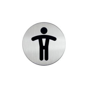 WC-Piktogramm, Herren, Edelstahl, &Oslash; 83 mm, 1 Stk.