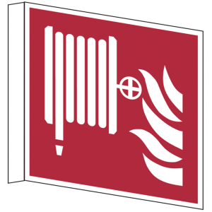 Dreifke&reg; Brandschutzzeichen, L&ouml;schschlauch F002 Fahnenschild | PVC langnachle...