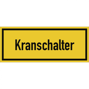Dreifke&reg; Schild Kranschalter, Alu, 250x100 mm