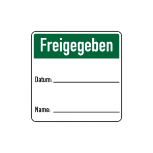 Dreifke&reg; Papieretikett, Freigegeben, 40 x 40 mm - auf Rolle, Papier selbstkle...