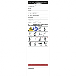 Dreifke&reg; Sicherheits- und Gebrauchsanweisung f&uuml;r Anlegeleitern, Folie, 70x240 mm