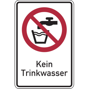 Dreifke&reg; Verbotsschild, Kombischild, Kein Trinkwasser | Alu gepr&auml;gt | 200x300...