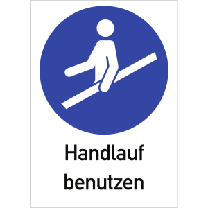 Dreifke&reg; Kunststoff-Schild "Handlauf benutzen", 21x29,7cm (BxH), 1 St&uuml;ck, Geb...