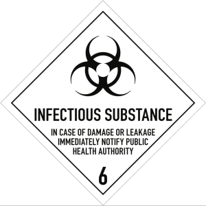Gefahrzettel Klasse 6.2 Text INFECTIOUS..., Folie, 250x250 mm