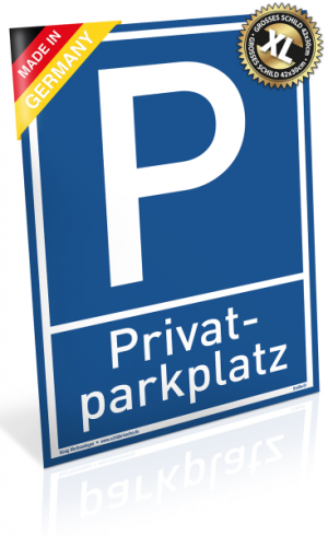 Dreifke&reg; Gro&szlig;es Schild Privat Parkplatz blau | stabiles Alu Schild mit UV-Sch...