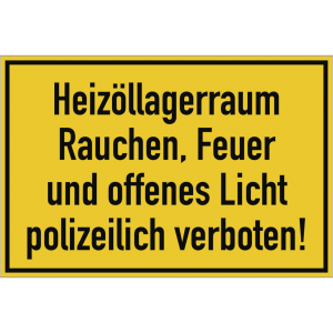 Dreifke&reg; Heiz&ouml;llagerraum Rauchen ..., Kunststoff, 300x200 mm