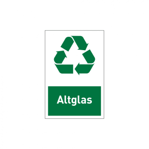 Dreifke&reg; Design-Recyclingschild: Altglas, Folie selbstklebend, 150 x 100 mm, ...