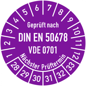 Dreifke&reg; Pr&uuml;fplakette Grpr&uuml;ft nach DIN EN 50678, VDE 0701, N&auml;chster Pr&uuml;ftermi...