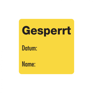 Dreifke&reg; Papieretikett, Gesperrt, Gelb, 40 x 40 mm - auf Rolle, Papier selbst...