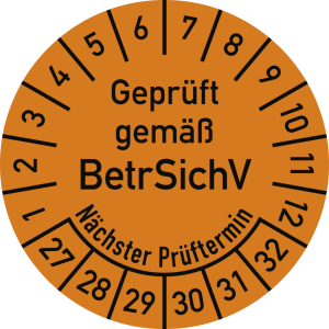 Dreifke&reg; Pr&uuml;fplakette Gepr.gem&auml;&szlig; BetrSichV...2027-2032,Dokumentenfolie,&Oslash; 30 m...
