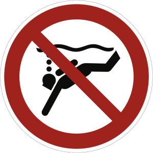 Dreifke&reg; Alu-Schild "Ger&auml;te-Tauchen verboten", &Oslash;40cm, 1 St&uuml;ck, Verbotszeichen...
