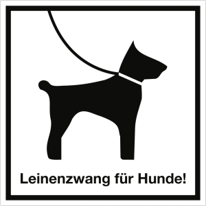 Dreifke&reg; Schild Leinenzwang f&uuml;r Hunde!, Alu, 300x300 mm