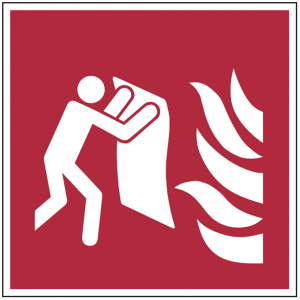 Dreifke&reg; Aufkleber Brandschutzzeichen, Feuerl&ouml;schdecke F016 | Folie selbstkle...