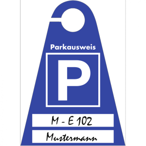 Dreifke&reg; Schild Parkausweis blanko zur Selbstbeschriftung, Kunststoff transpa...