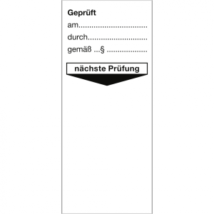 Dreifke&reg; Aufkleber Grundplakette Gepr. am durch gem&auml;&szlig; &sect; n&auml;chste Pr&uuml;fung, Foli...