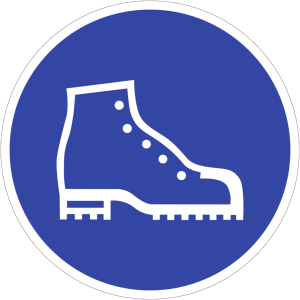 Dreifke&reg; Alu-Schild "Sicherheitsschuhe tragen", &Oslash;31,5cm, 1 St&uuml;ck, Praxisbew&auml;h...