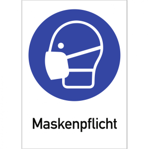 Dreifke&reg; Aufkleber (Folie) "Maske benutzen", 21x29,7cm (BxH), Folie selbstkle...