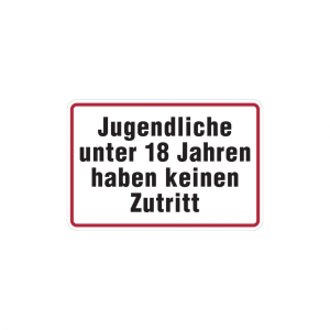Dreifke&reg; Hinweisschild, Jugendliche unter 18 Jahren, Alu gepr&auml;gt, 200 x 300 m...