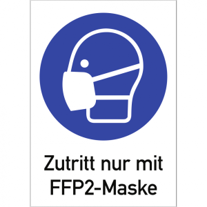 Dreifke&reg; Aufkleber (Folie) "Maske benutzen", 21x29,7cm (BxH), Folie selbstkle...