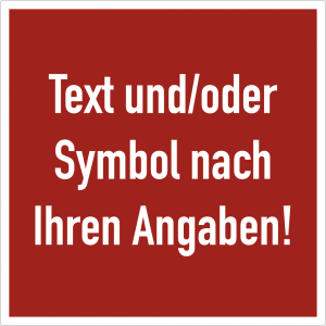 Dreifke&reg; Schild Brandschutzzeichen - Text nach Ihren Angaben, Alu, 148x148 mm
