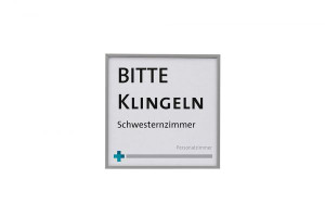 MADRID Silver Line T&uuml;rschild 105 | 105,5x105,5 mm | Alu Rahmen silber eloxier...