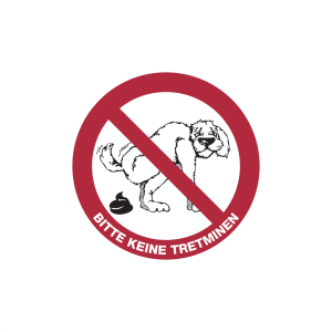 Dreifke&reg; Verbotsschild, Bitte keine Tretminen, Aluminium, &Oslash; 200 mm - praxisbe...