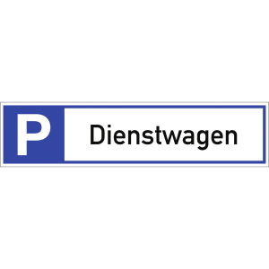 Dreifke&reg; Schild, Parkplatzreservierer Dienstwagen, Alu, 460x110 mm