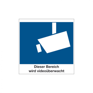 Dreifke&reg; Hinweisschild, Dieser Bereich wird video&uuml;berwacht - DIN 33450 | Alu ...