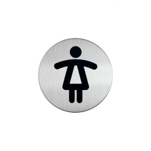 WC-Piktogramm, Damen, Edelstahl, &Oslash; 83 mm, 1 Stk.