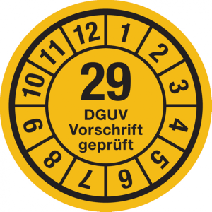 Dreifke&reg; Jahrespr&uuml;fplaketten, DGUV Vorschrift gepr&uuml;ft, - 35 mm Dokumentenfoli...