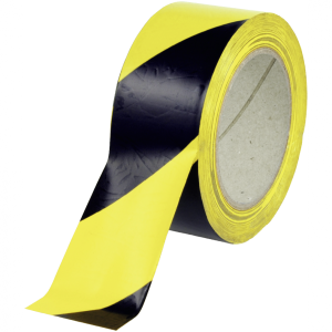 Fu&szlig;boden-Warnmarkierung rechtsweisend, Folie, Gelb-Schwarz, Rolle 50 mm x 33 m