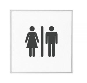 MADRID Silver Line T&uuml;rschild 120,5 mm Piktogramm WC allgemein
