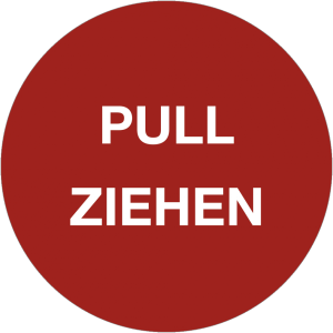 Dreifke&reg; Aufkleber Piktogramm Pull/Ziehen, Folie, &Oslash; 50 mm